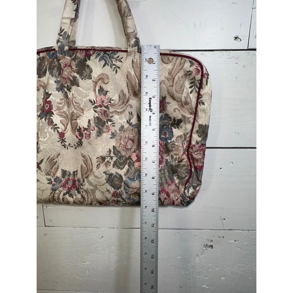 Vintage Victorias Secret Floral Tapestry Toiletry Bag Travel Makeup Case Pink
